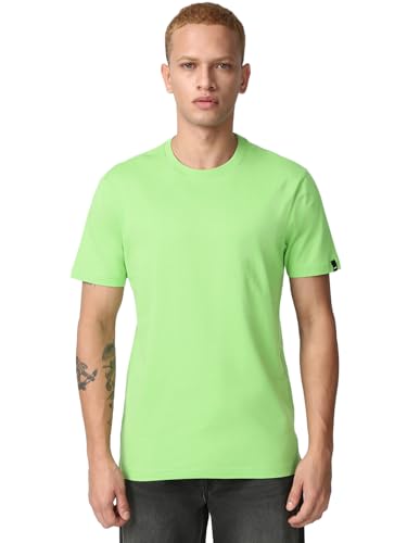 Image of Bewakoof Men's 100% Cotton Solid Regular Fit Half Sleeve Round Neck T-Shirt | Tshirt for Men Cotton| Casual Wear | Street Wear