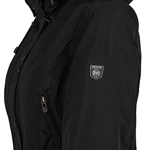 Knuffelwuff Damen Übergangsjacke - Leichte wasserdichte Jacke Lexington Größe: M / 38 Schwarz - Atmungsaktive Regenjacke mit extra vielen Taschen für Outdoor, Wandern, Reisen, Gassi gehen