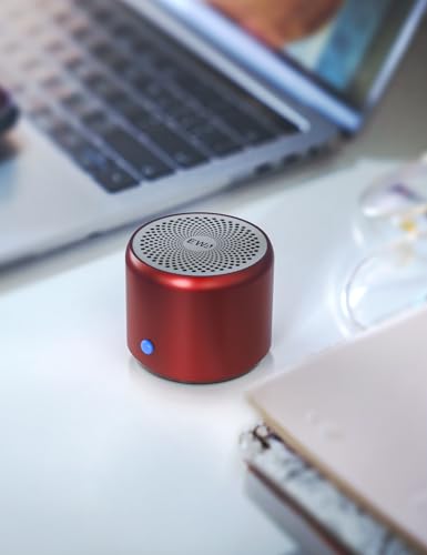 Image of EWA Travel Case Packed, A106 Pro Portable Bluetooth Speaker with Custom Bass Radiator, Brief Design, IP67 Waterproof, Perfect Mini Speaker for Shower, Room, Bike, Car (Red)