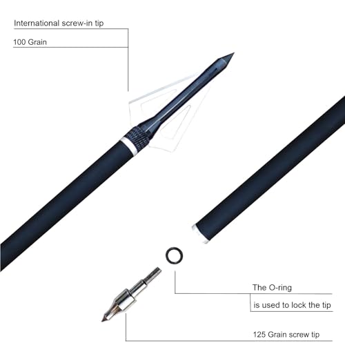 image for TIT-COYO 20 22 Inch Crossbow Bolts and Crossbow Broadheads Set Carbon 