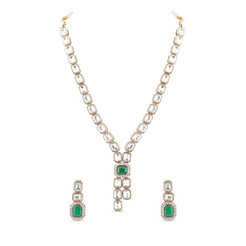 Image of Rubans Kundan Necklace Set Traditional Jewellery Gift for Women & Girls