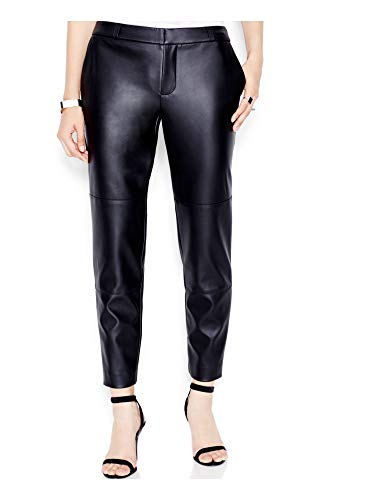 Rachel Rachel Roy Womens Faux Leather Stretch Ankle Pants Black 2