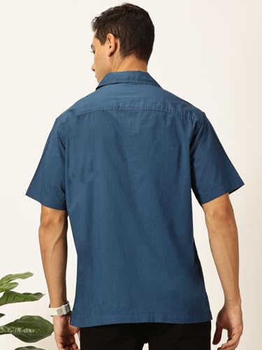 Image of Thomas Scott Men's | Solid | Half Sleeve | Regular Fit | 100% Cotton | Double Pocket | Spread Collar | Casual Shirt