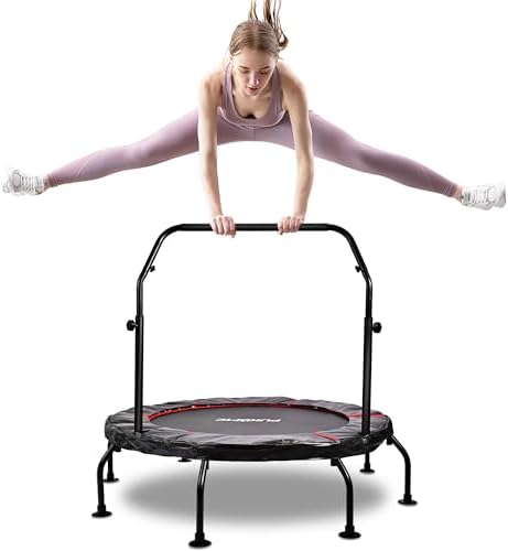 Pukomc 48-Inch Foldable Fitness Trampoline – Max Load 450 lbs, Re...