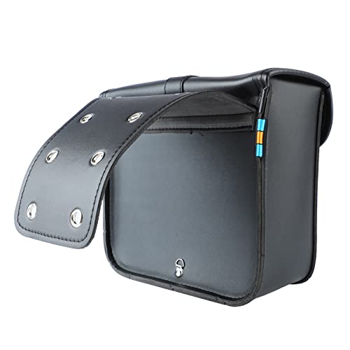 1 par de alforjas para motocicleta, bolsa lateral resistente de cuero PU impermeable para herramientas miniatura 6