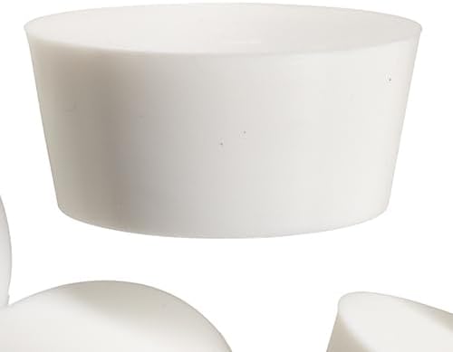 WidgetCo #11 White Silicone Rubber Stoppers, Rubber Plugs, Tapered, Industrial Grade (Qty 100)