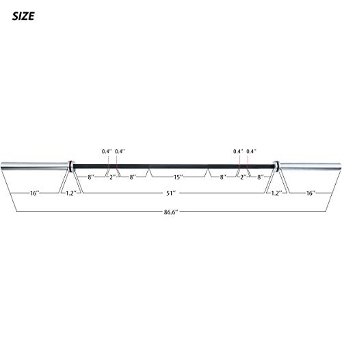 Merax Commercial 7' Olympic Bar - 1500 lb Weight Capacity, 28 MM Grip, OB86, Bench Press Chrome (Silver)