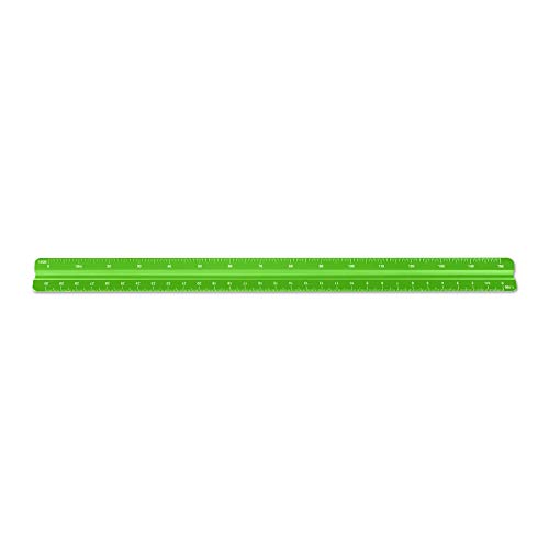 Image of Alumicolor Aluminum Combination Solid Drafting Scale, 12IN, Green