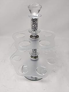 Crystal Crown® Silver Glass Sparkle Ornament Bling Crushed Diamond Gift | CRYSTALLIZED vertical Egg Stand Holder Tray Kitchen Accessory | Present Gifts for all occasion, Home Decor