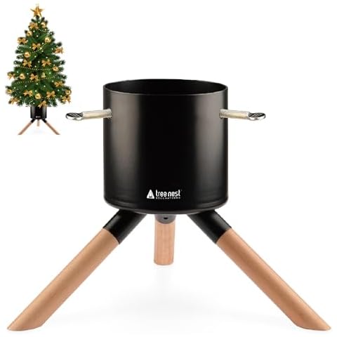 Tree Nest Christmas Tree Stand Base for 3ft 4ft 5ft Modern Tabletop Christmas Small Tree Mini Christmas Tree Holder for Xmas Tree Decoration (Cosmopolitan,Black) Cover