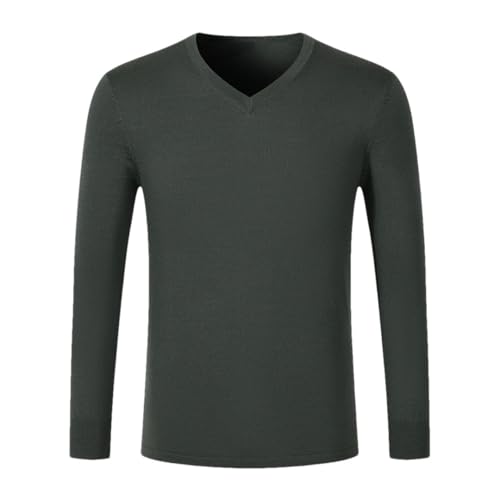 Men Wool Crew Neck Sweater Merino Wool V-Neck Sweaters Knit Long Sleeve Classic Pullover