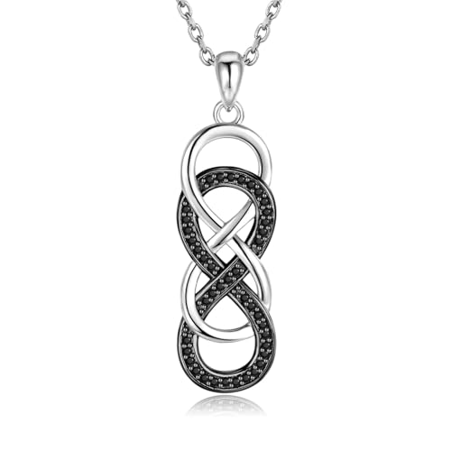 APOTIE Celtic Infinity Necklace for Women - 925 Sterling Silver CZ Infinite Pendant Eternal Jewelry Gifts for Women Girlfriend Wife
