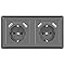 Sasudose USB-Stopcontact, 2 Stopcontacten Met USB Schuko Wandcontactdoos Inbouw Dubbele Stopcontact Voor Smartphone Mp3 Wit Aanbieding 40628219