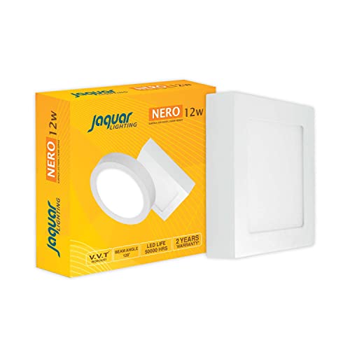 Image of Jaquar Lighting 12-Watt LED Nero Surface Mounted Square Panel Light (900 Lumen, Cool White)