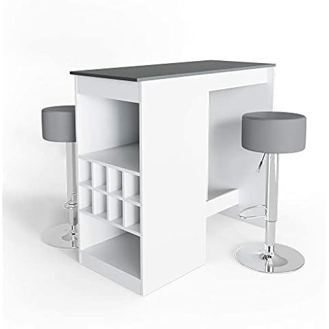 VICCO Bartisch Ross Weiß Anthrazit Bartresen Stehtisch Tresentisch Bistrotisch Tisch wahlweise Cover