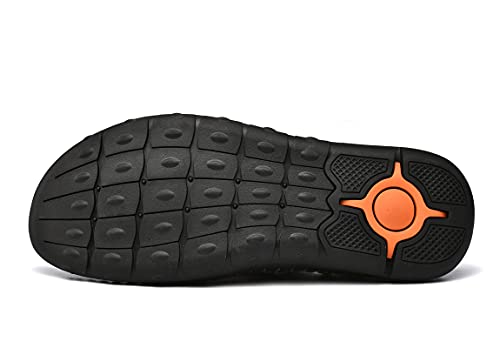 Mens Sandals Leather Closed Toe Outdoor Summer Anti-Slip Beach Sandals4