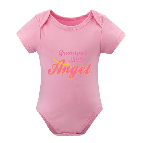 Image of WOOYONGING Grandpa's Little Angel Bodysuit for Baby Boy Short Sleeve Take Home Baby Girl Outfit White Baby Boy Take Home Outf