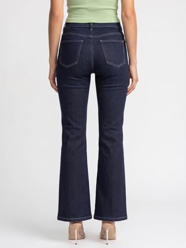 Image of Urbano Fashion Women's Mid Rise Bootcut Washed Jeans Stretchable