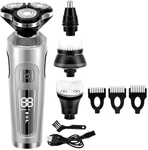 Head Shavers for Men 4 in 1 Electric Shaver 3D Floating Cutters USB Fast Charge Shaving Razor Machine