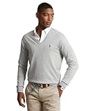 ralph lauren kaschmir pullover mit zopfmuster Rippstricksaum POLO RALPH LAUREN Herren-Pullover aus Baumwolle mit V-Ausschnitt, Andover Heather, Mittel