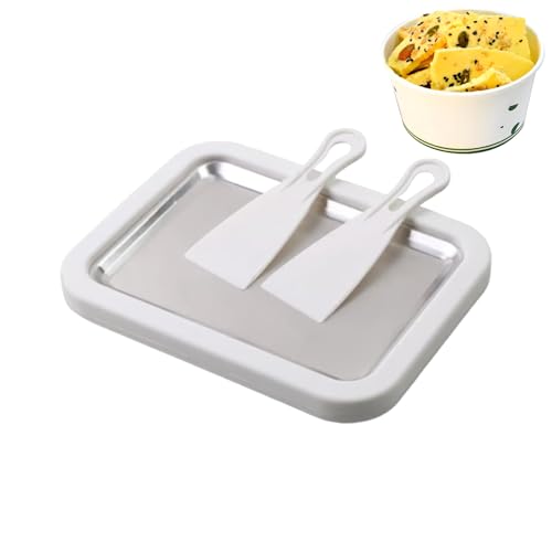 Máquina de rodillo de hielo - Dispositivo de acero inoxidable portátil instantáneo | Fabricante de postres casero | Placa, Sorbete, Herramienta de granizado de servir suave para niños, adultos, cocina