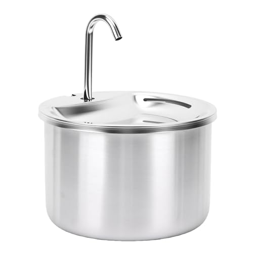 Fuente automática de agua acero inoxidable para mascotas miniatura 7