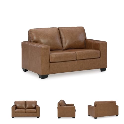Signature Design by Ashley Bolsena Contemporary Leather Match Loveseat, Dark Brown by Signature Design by Ashley - Image 3