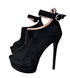 Größe L: Diese schwarzen Pumps mit hohem Absatz beginnen von US4-US19, EU34-49 (Fußlänge 220-310 mm), bitte überprüfen und messen Sie wie auf dem Bild gezeigt. Denn jeder Shop ist der Standard anders. Wir sind spezialisiert auf große Größen