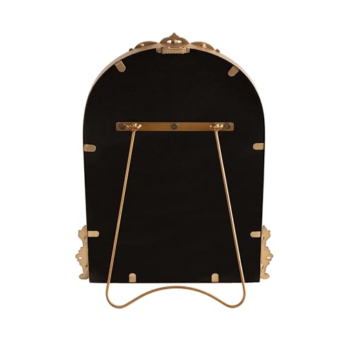 Kate and Laurel Myrcelle Traditional Arched Tabletop Easel Mirror, 14 x 19, Gold, Vintage Small Arch Mirror with Ornate Garland Detailing Along The Crown and Edges of The Frame by Kate and Laurel - Image 4
