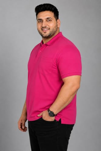 Image of INKKR Plus Size Solid Men's Polo Neck T-Shirt