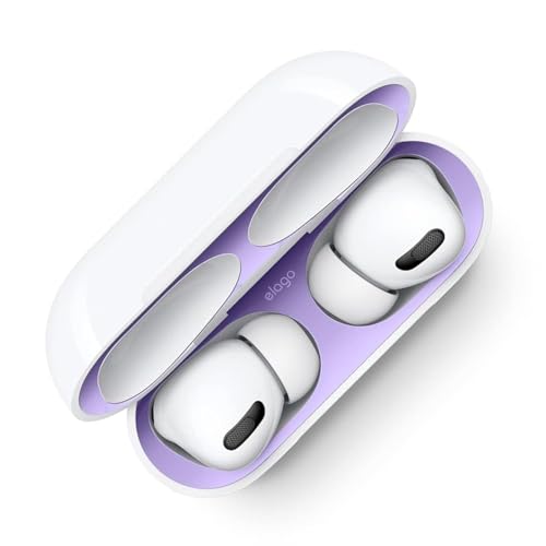 elago Dust Guard Compatible with AirPods Pro (1&2) - Anti-Dust Film, Protects from Iron/Metal Dust (1 Set, Purple) [US Patent Registered]