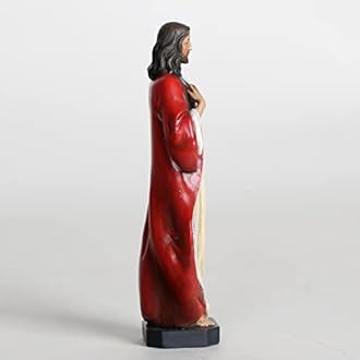 BC Catholic Sacred Heart of Jesus Statue, Jesus Christ Figure, Religious Gifts Inspirational Indoor Home Decor 6 inches H, Hand Painted by Buildclassic