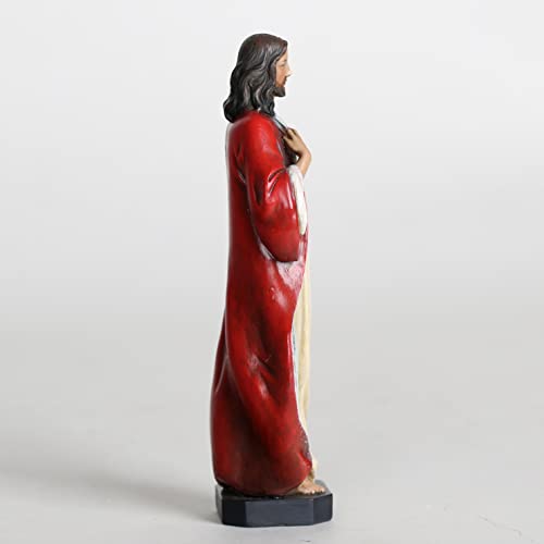 BC Catholic Sacred Heart of Jesus Statue, Jesus Christ Figure, Religious Gifts Inspirational Indoor Home Decor 6 inches H, Hand Painted by Buildclassic