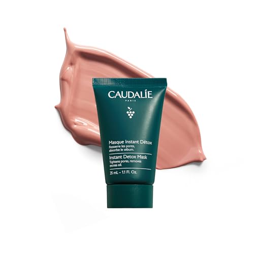 Caudalie Instant Detox Mask, Pore Minimizing Pink Clay Face Mask - 35 mL