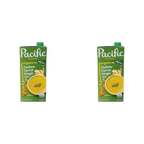 Pacific Foods Organic Cashew Carrot Ginger Soup, 32 oz Carton (Pack of 2)