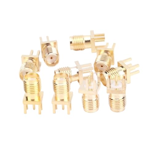 CTRXTGRL Adaptador de Conector Hembra SMA, 10 Uds., 50 Ohm, Conector de Base Hembra SMA, Adaptador de Montaje de Placa PCB de Soldadura de latón