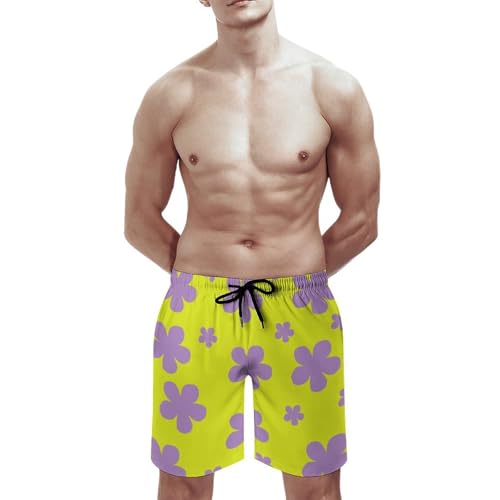 Funny Laugh HA HA Violet Men's Swim Trunks Board Shorts Mesh Liner Bathing Suits Quick Dry Beach Swimwear Pocket2