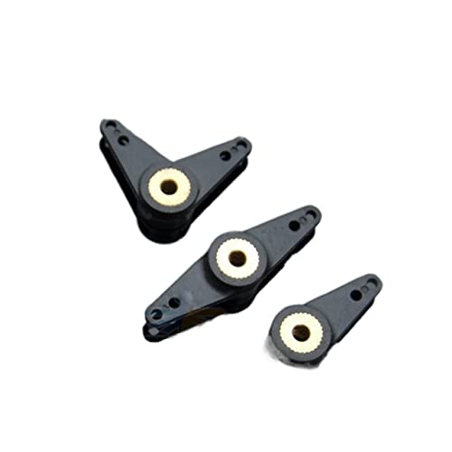 DingMotuo Rc Boat Plastic Rudder Steering Arm with 3mm Shaft Hole Single Small Arm L Shaped Arm Straight Arm Boat Spare Parts Accessories (Size : All Three Black Type)