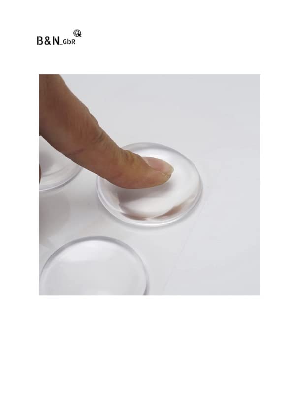 B&N_GbR Gumminoppen Puffer selbstklebend Stopper, Silikon Gummipuffer für Türklinken/Möbel, Ø 4cm, Türstopper Klinke transparent, Anti Rutsch Pad Noppen