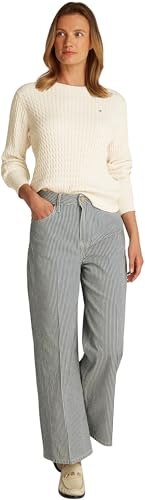 Tommy Hilfiger Damen Pullover Cable Fine Zopfstrick, Beige (Heather Ivory Petal), XXS – Ansicht 7