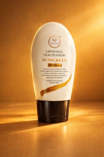Image of Liposomal Niacinamide Sunscreen SPF 50 PA+++ for Broad Spectrum UVA and UVB Protection | Photostable Lightweight Non Greasy No White Cast Sunshield | Suitable for All Skin Types (60g)