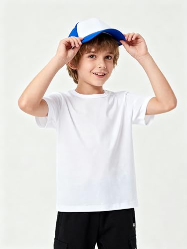 Image of Kids T Shirt Short Sleeve Crewneck Tee for Toddler Boys and Girls Cotton Basic Summer Top 2-6 Years
