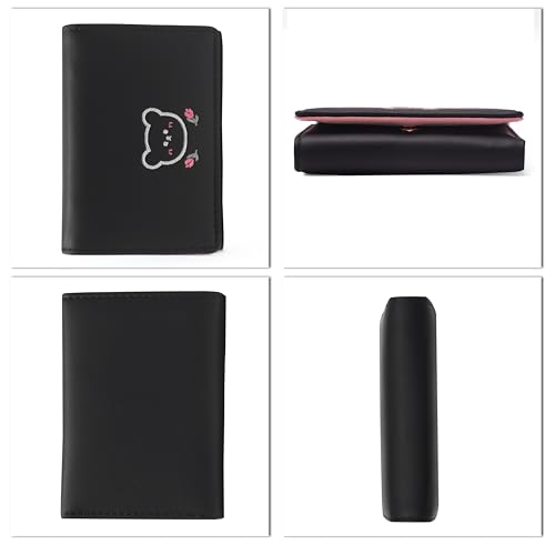 INOVERA (LABEL) Trifold Wallets for Girls, Women - Faux Leather Mini Credit Cards, Cash Holder Wallet - Small Pocket Purse (Black) 3 31b6hnsTTNL