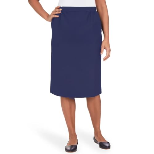 Alfred Dunner Women's Skirt (US, Numeric, 18, Regular, Petite, Navy)
