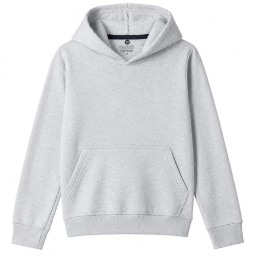 Image of Cloth Theory Girls Solid Cotton Fleece Hoodie | Soft Full Sleeve Hooded Sweatshirt with Kangaroo Pocket | Comfortable Casual Winter Wear for Girls | Stylish Everyday Pullover | 7-8 to 13-14 Years