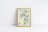 Deal Island 1903 Tangier Maryland Map Poster | 11x17 12x18 16x24 24x36 Historical Unframed Wall Art | Vintage Antique Rustic Print for Decor