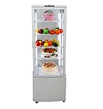 TECHTONGDA 235L Display Refrigerator Commercial Beverage Cooler with LED Lighting Display Case with White Painted Exterior for Beverage Cake