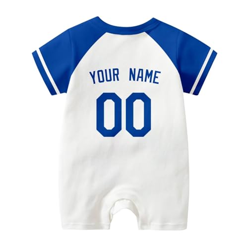 Image of KREDE Baby Clothes Unisex Bodysuit White Custom Name Number for Baby Boys
