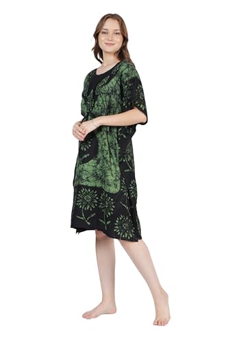 Image of Onekbhalo Women's Cotton Floral Kaftan Nighty Maxi Gown (OK Free Size)