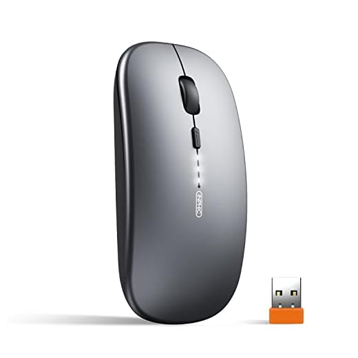 inphic Maus Kabellose wiederaufladbar, Ultra Slim 2.4G Leise Funkmaus Optische Computermaus 1600 DPI mit USB-empfänger für Laptop PC Mac MacBook, Windows, Büro, Akkuladestand sichtbar, Grau